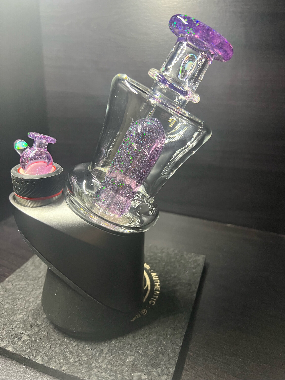 Charlie Shaw Glass Crushed Opal Puffco Attachment (Gold Purple Crushed Opal)