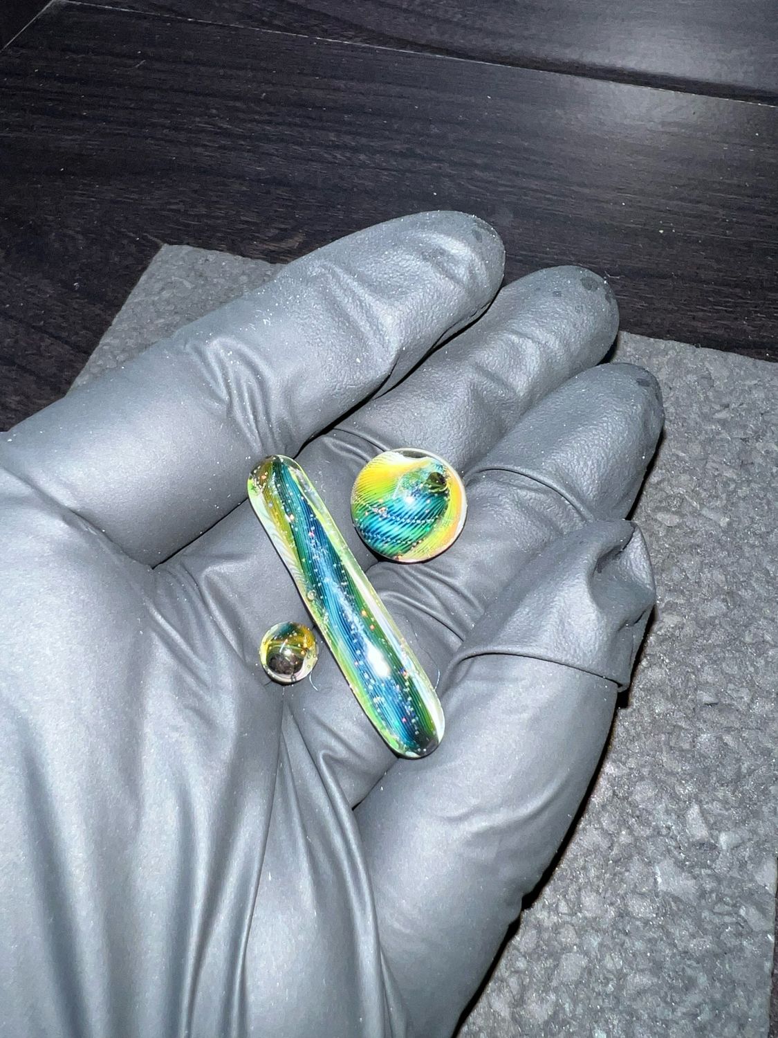 Snook Glass X Charlie Shaw Control Tower Set Crushed Opal And Fumed Bubble Trap