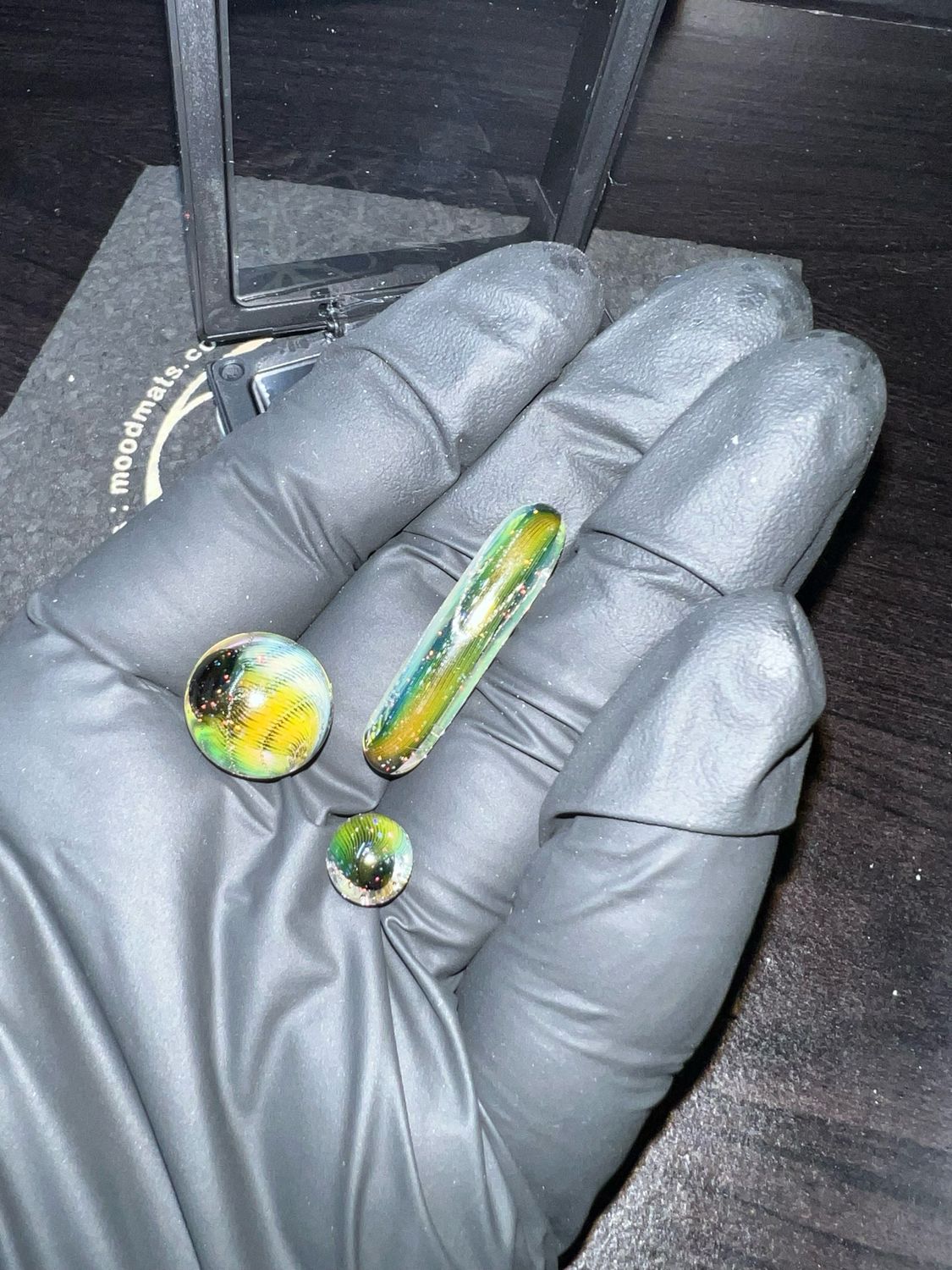 Snook Glass X Charlie Shaw Control Tower Set Crushed Opal And Fumed Bubble Trap