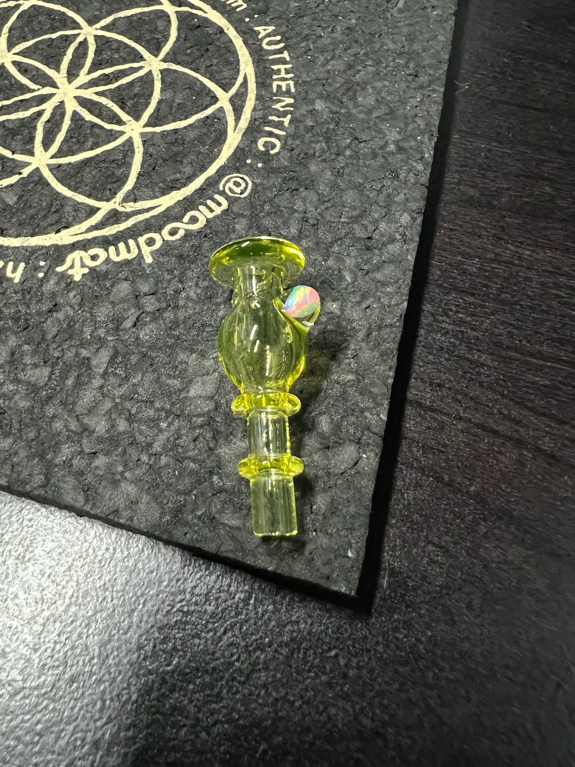 Charlie Shaw Glass E-rig Joystick Cap With Side Airflow (Fits Puffco/Flux Grommets) UV Green