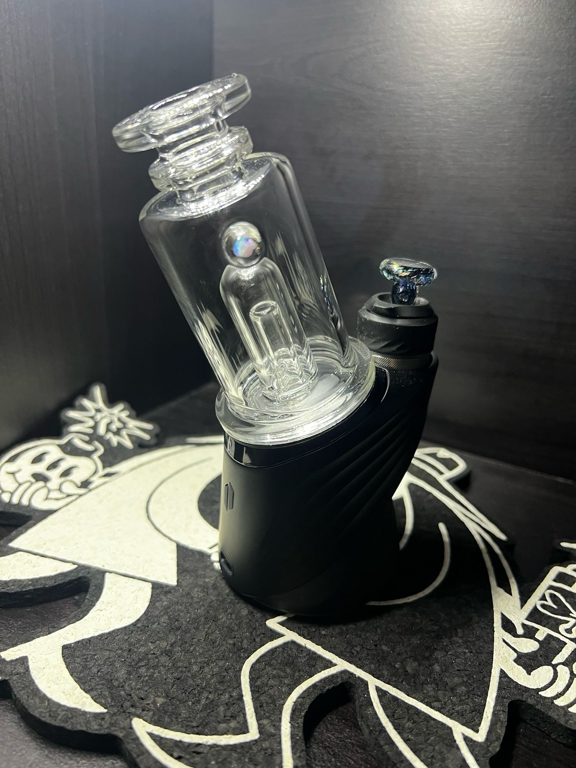 Charlie Shaw Clear Chugger With Tumbled Opal Accent (3 Hole Dome Style Perc)