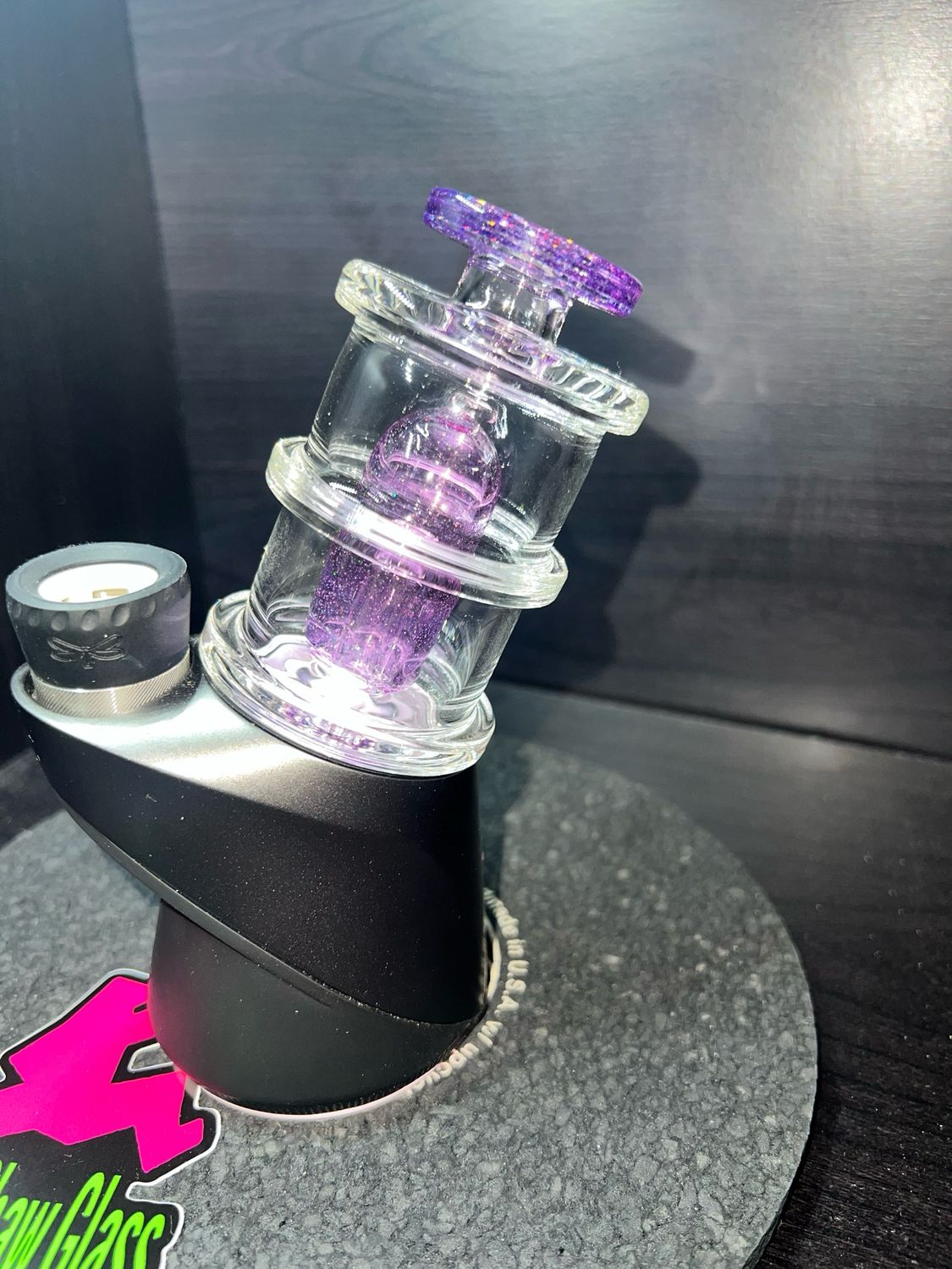Charlie Shaw Puffco Attachment Purple Crushed Opal 3 Hole Dome Style Perc