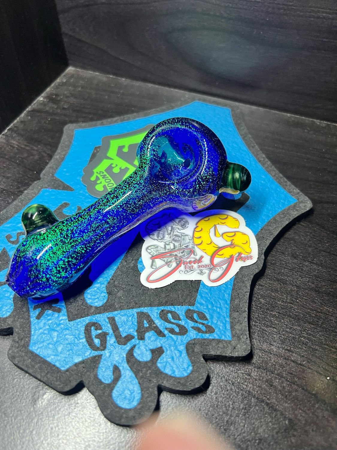 Emerald Green Dichroic Spoon With Neptunium Accents