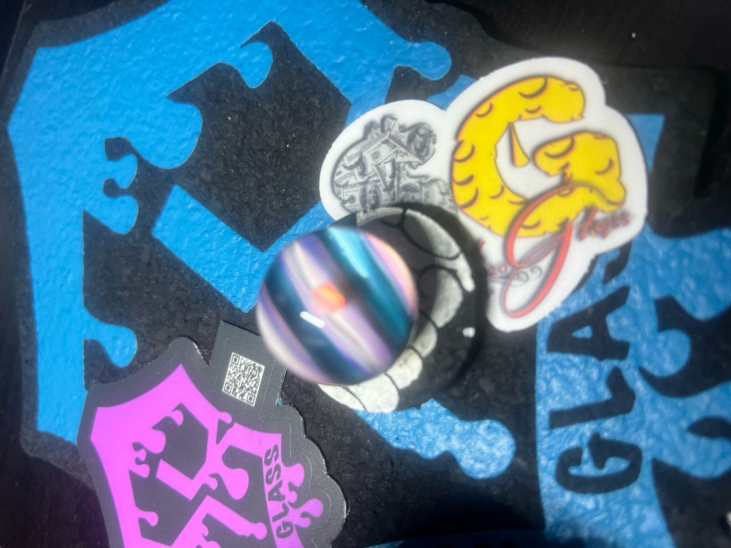 Snook Glass UV Marble With Floating Opal