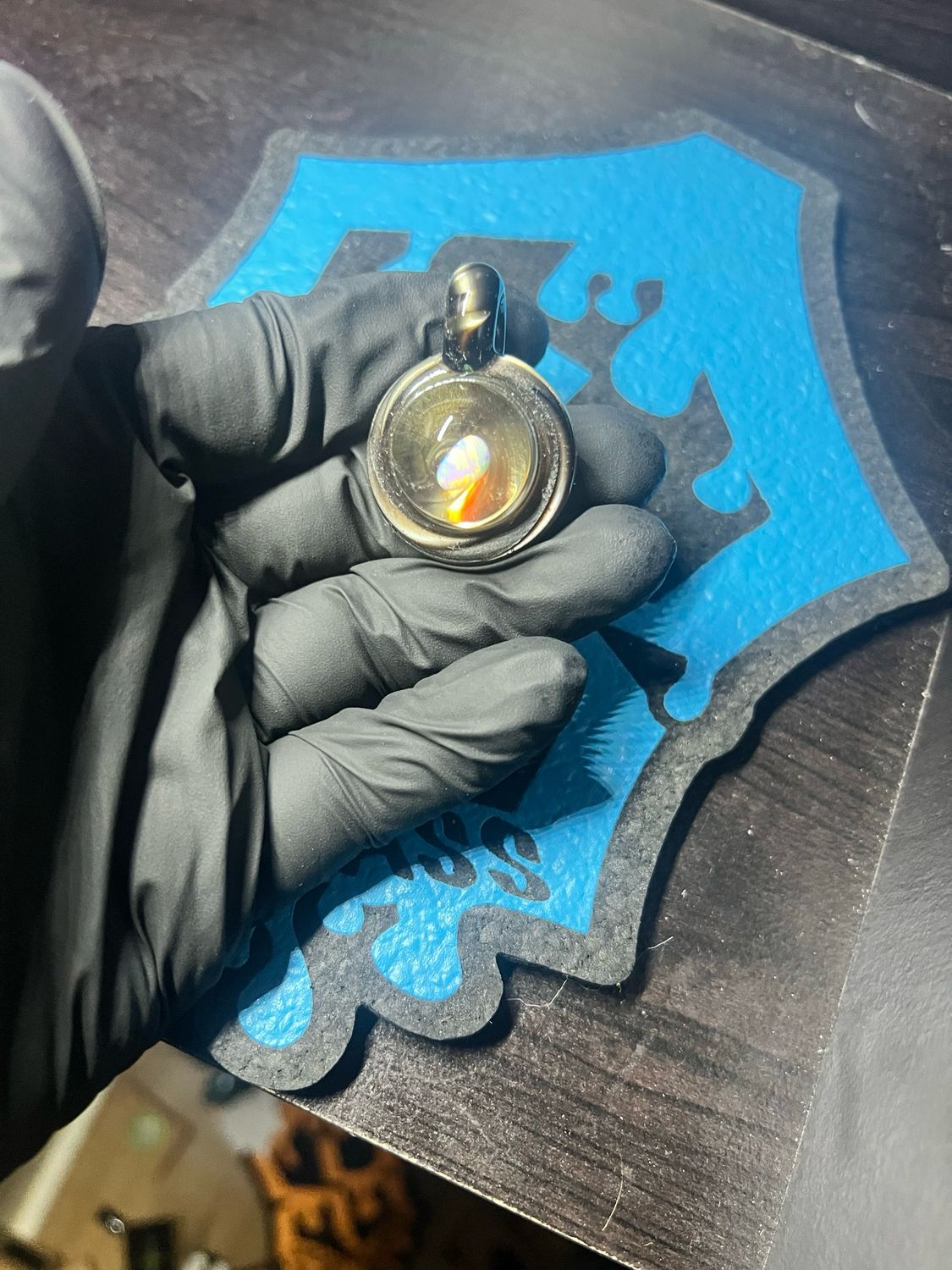 Snook Glass UV Floating Opal  Pendant
