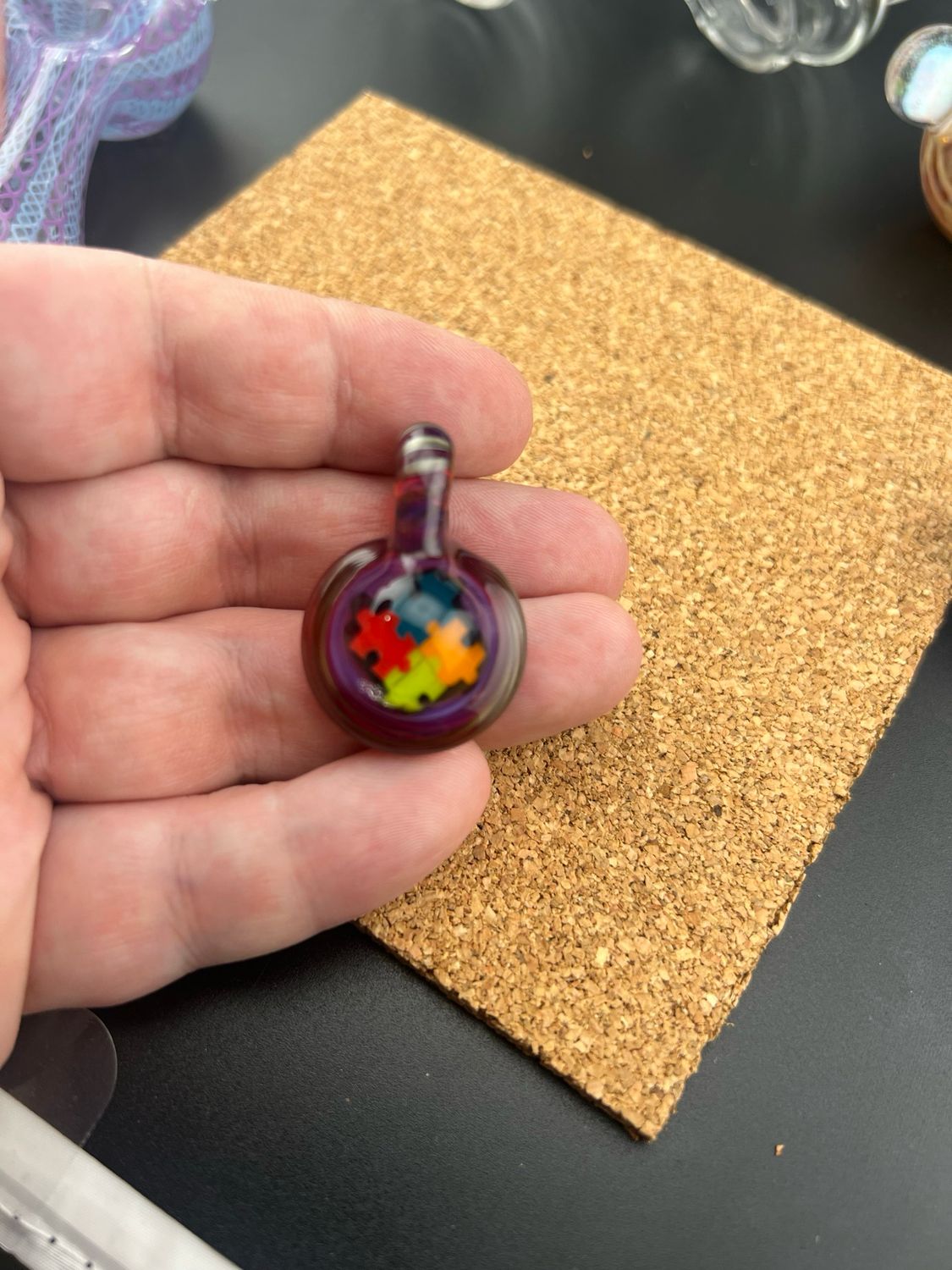 Summer series offering #49. Autism Awareness Pendant