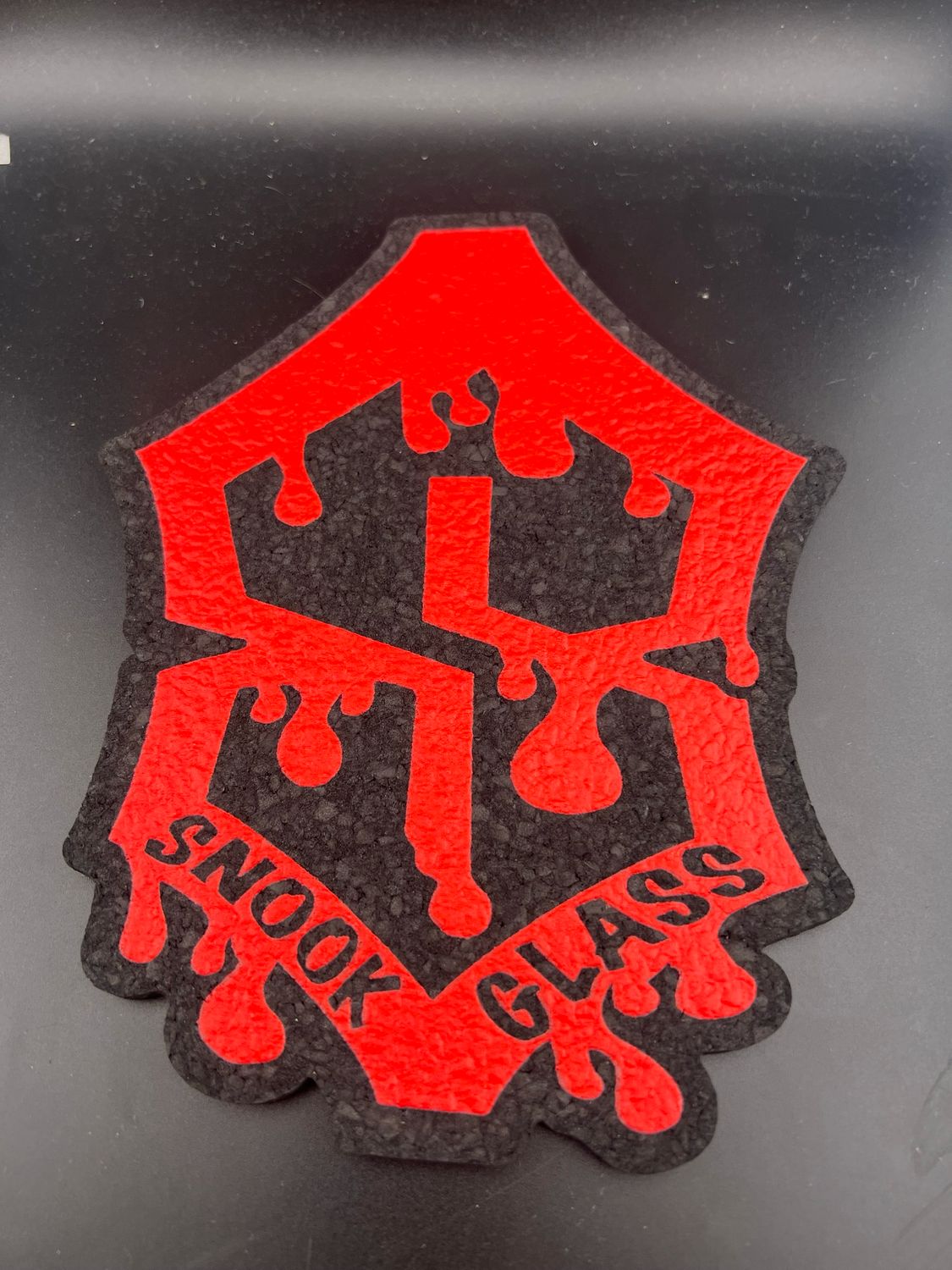 Snook Glass Red Mood Mat. Purple UV And Orange Glow. 8 Inch