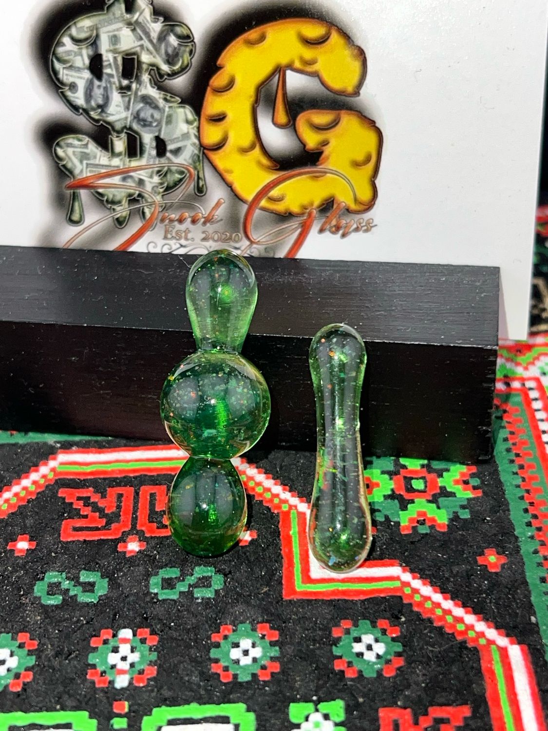 Green Crushed Opal Drip 💧 Tip Control Tower Set