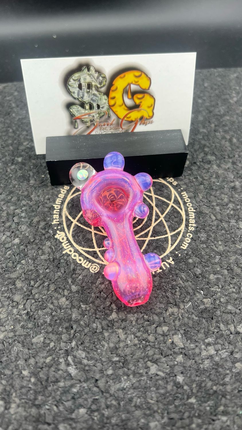 Snook Glass Telamagenta Crushed Opal Mini Spoon With Opal Sphere