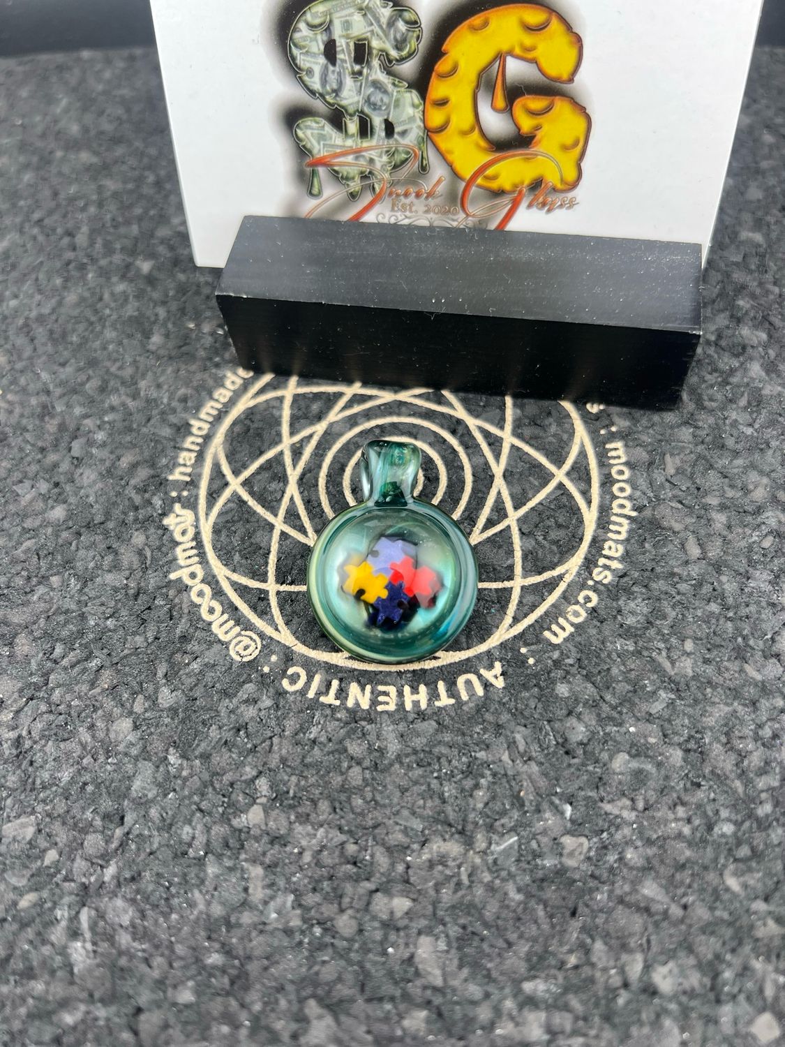 Snook Glass Autism Awareness Pendant
