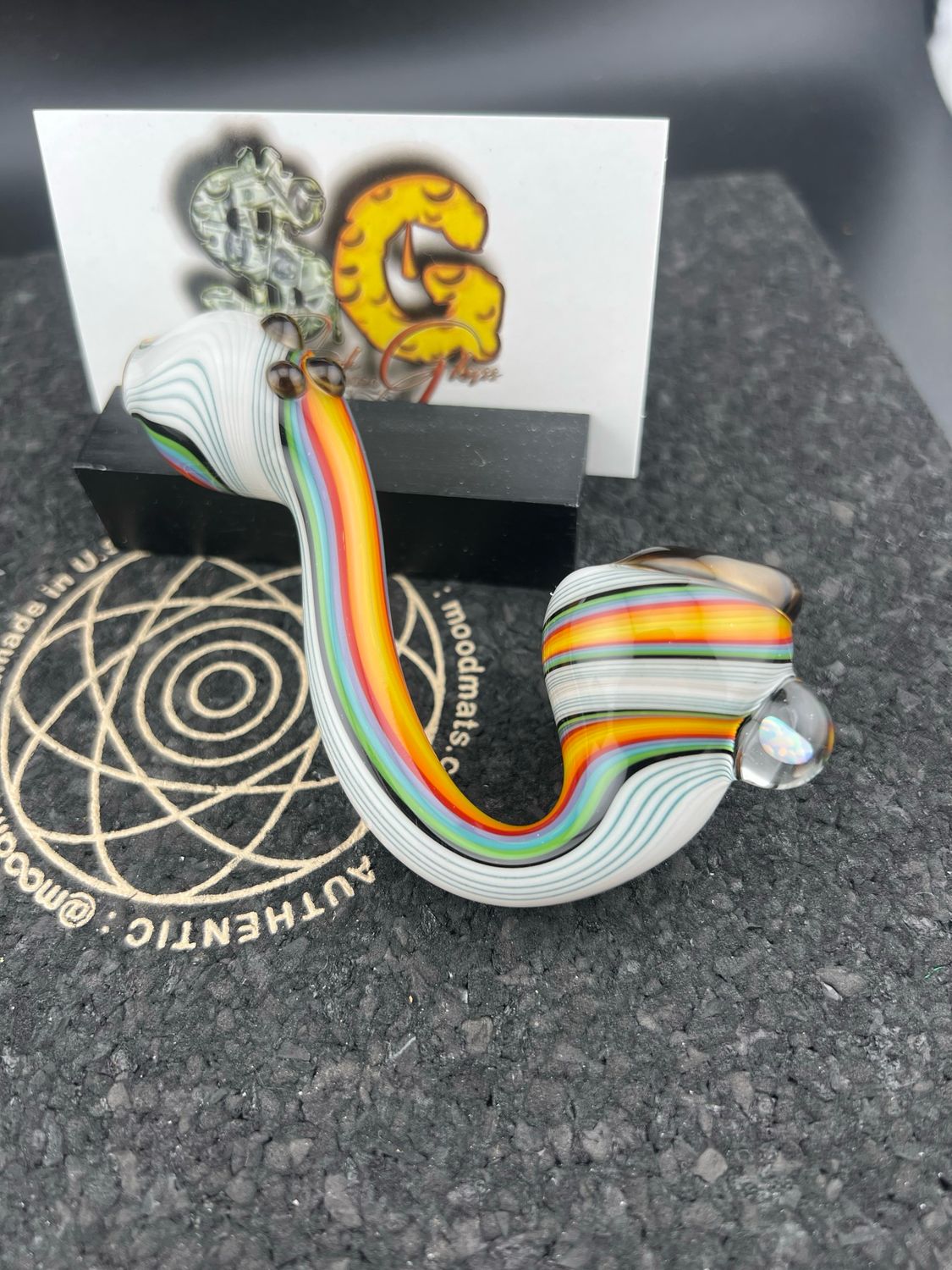 Snook Glass Linework Sherlock With Electrum Accents And Tumbled Opal.
