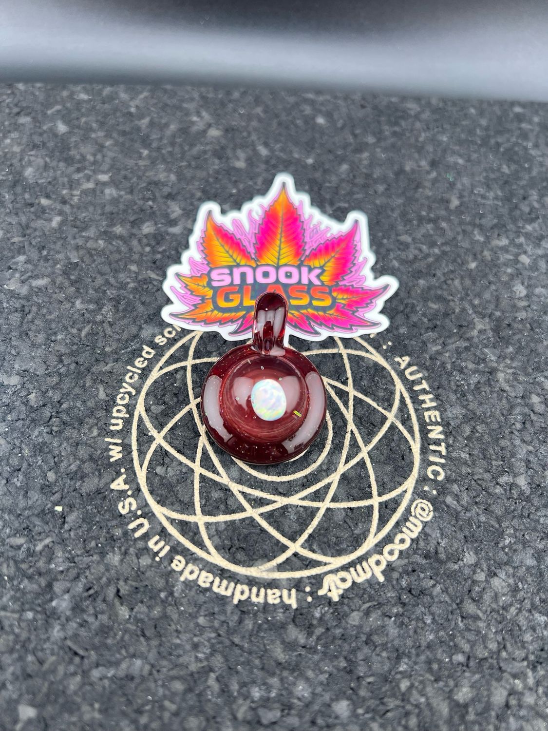 Blood 🩸 Red Crushed Opal XL Tumbled Opal Pendant