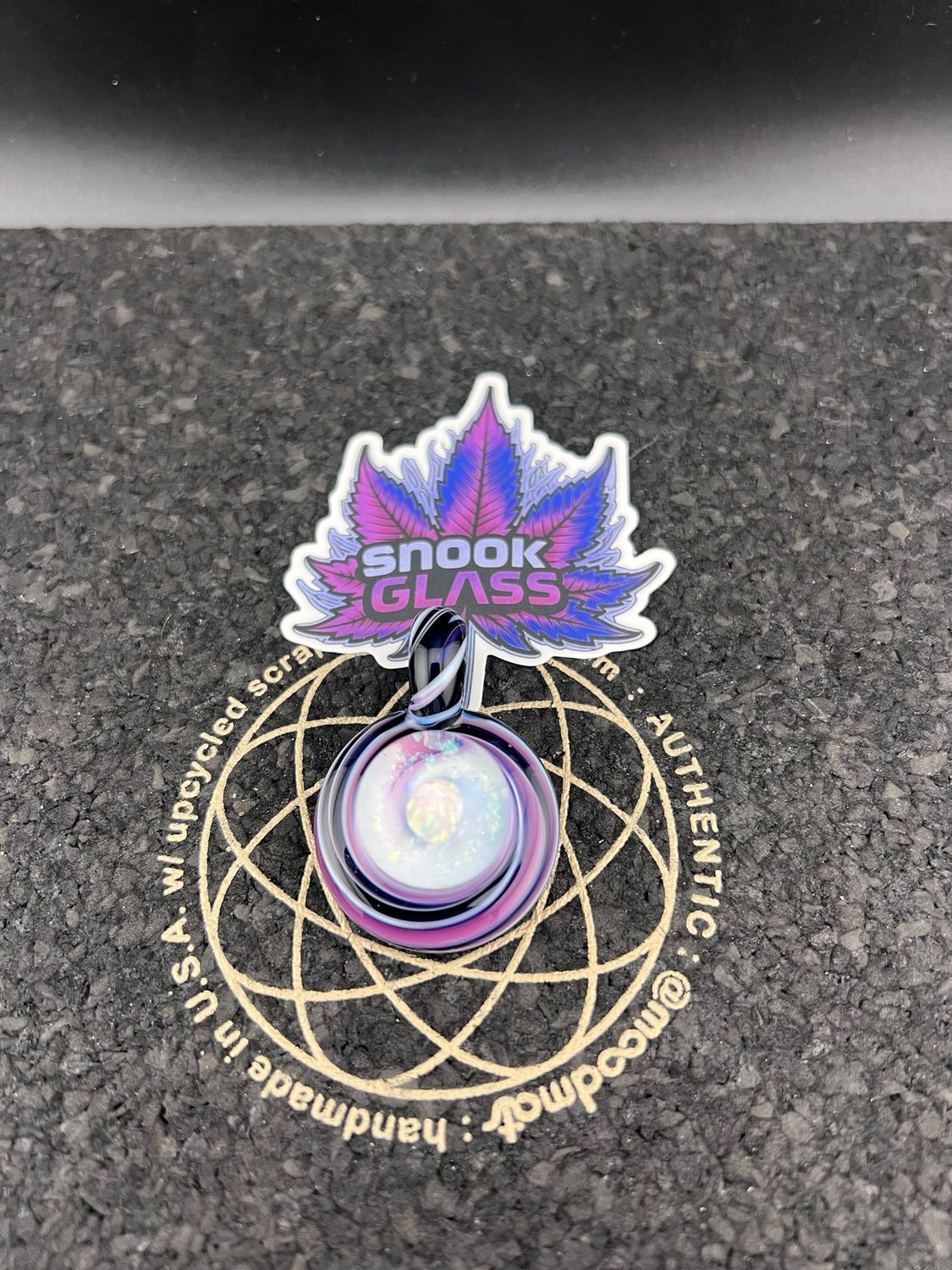 Snook Glass Crushed Opal/Floating Opal Pendant