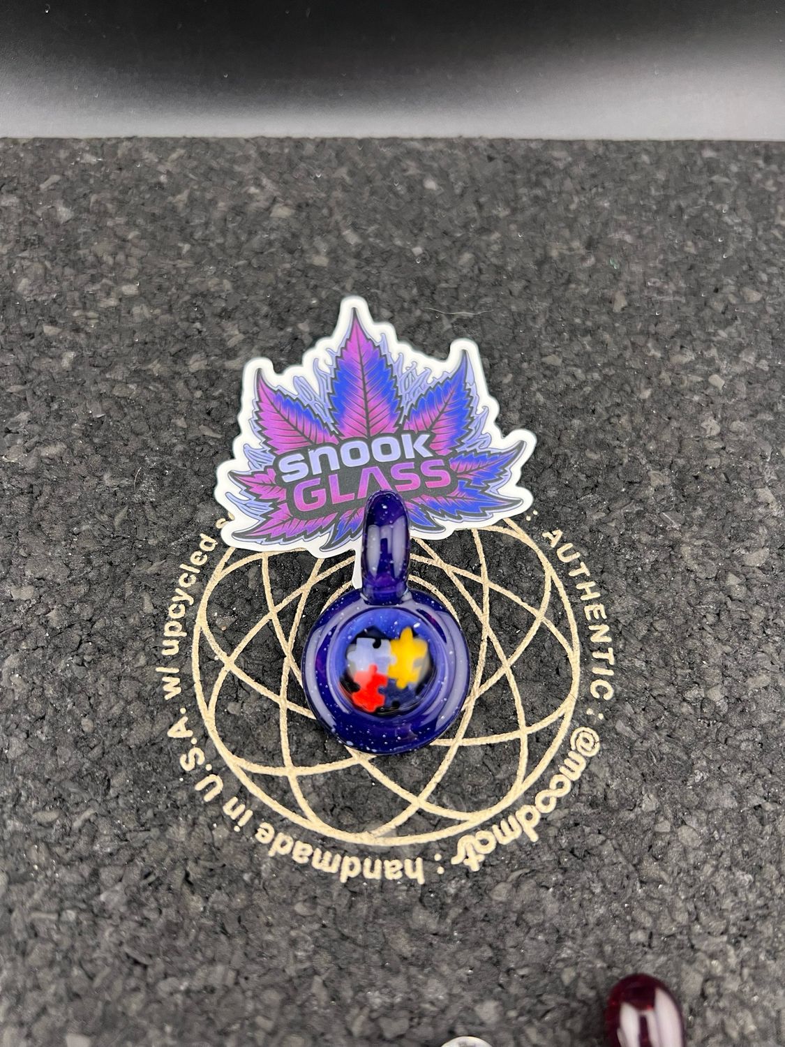 Snook Glass Autism Awareness Pendant