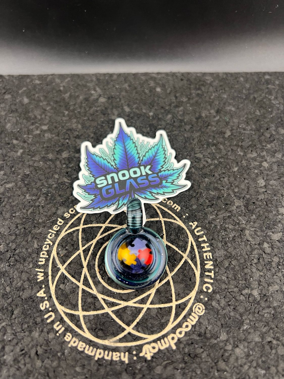 Snook Glass Autism Awareness Pendant