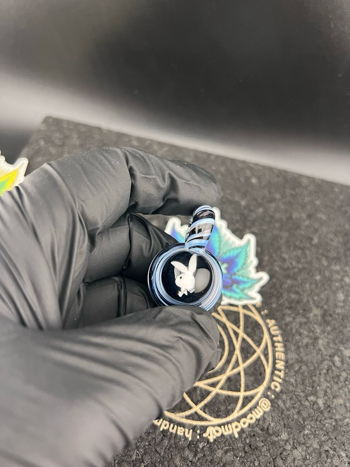 Snook Glass Playboy Bunny Pendant