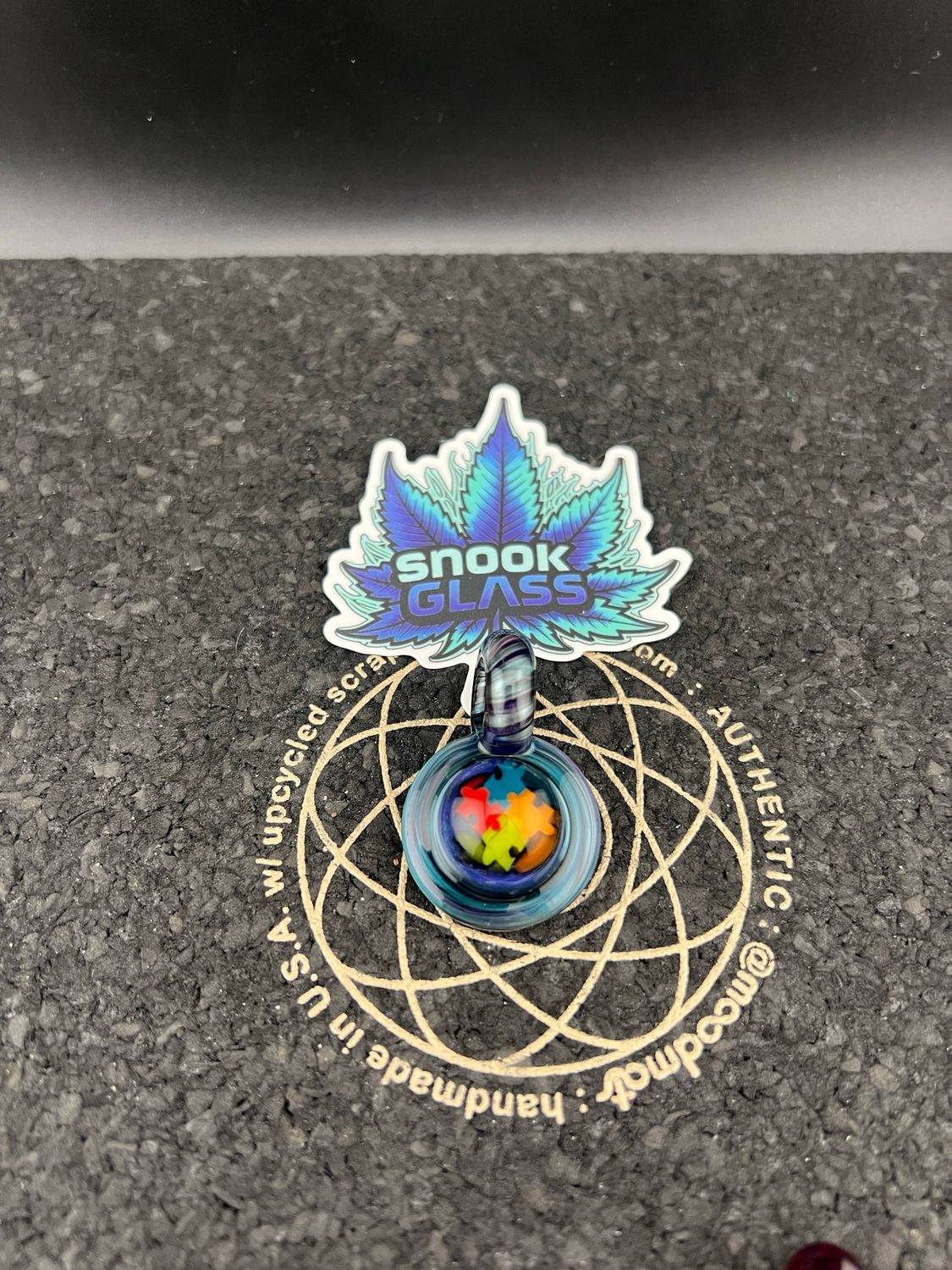 Snook Glass Autism Awareness Pendant