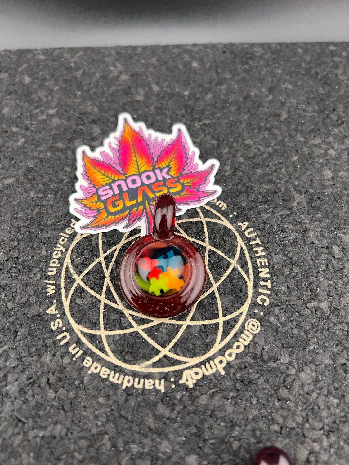 Snook Glass Autism Awareness Pendant