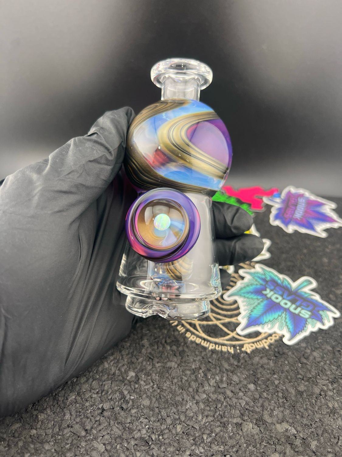 Snook Glass X Charlie Shaw Puffco Attachment (3 Hole Dome Style Perc)