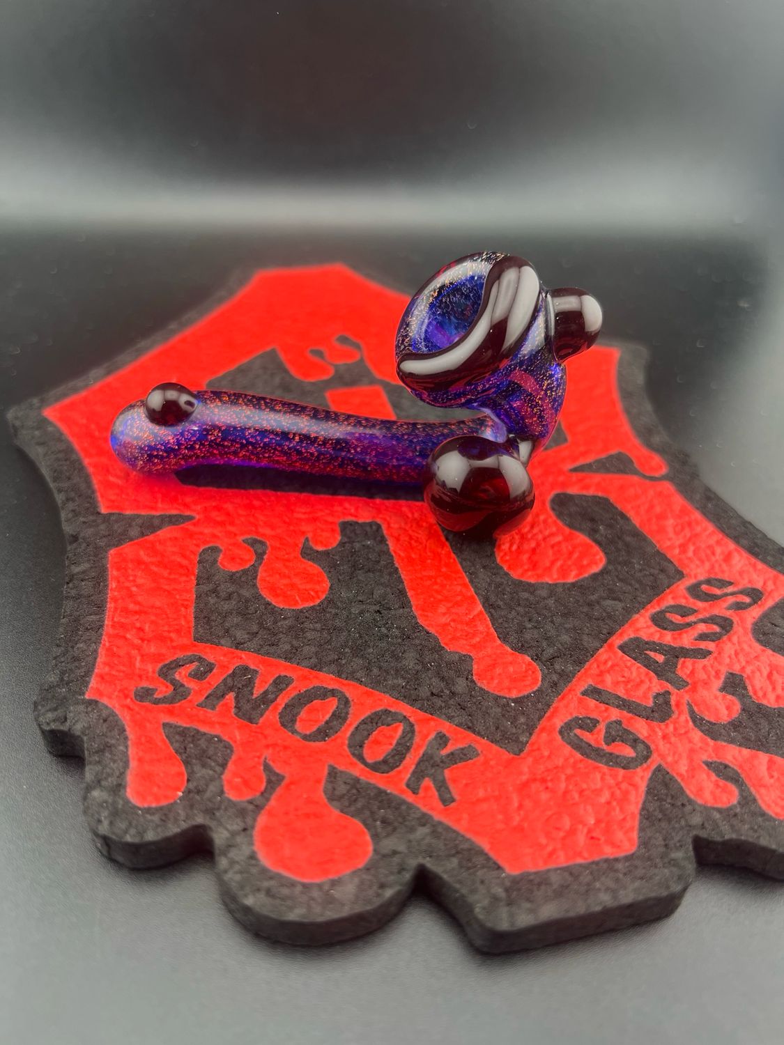 Candy Apple Red Over Cobalt Dichroic Sherlock With Blood Red Accents