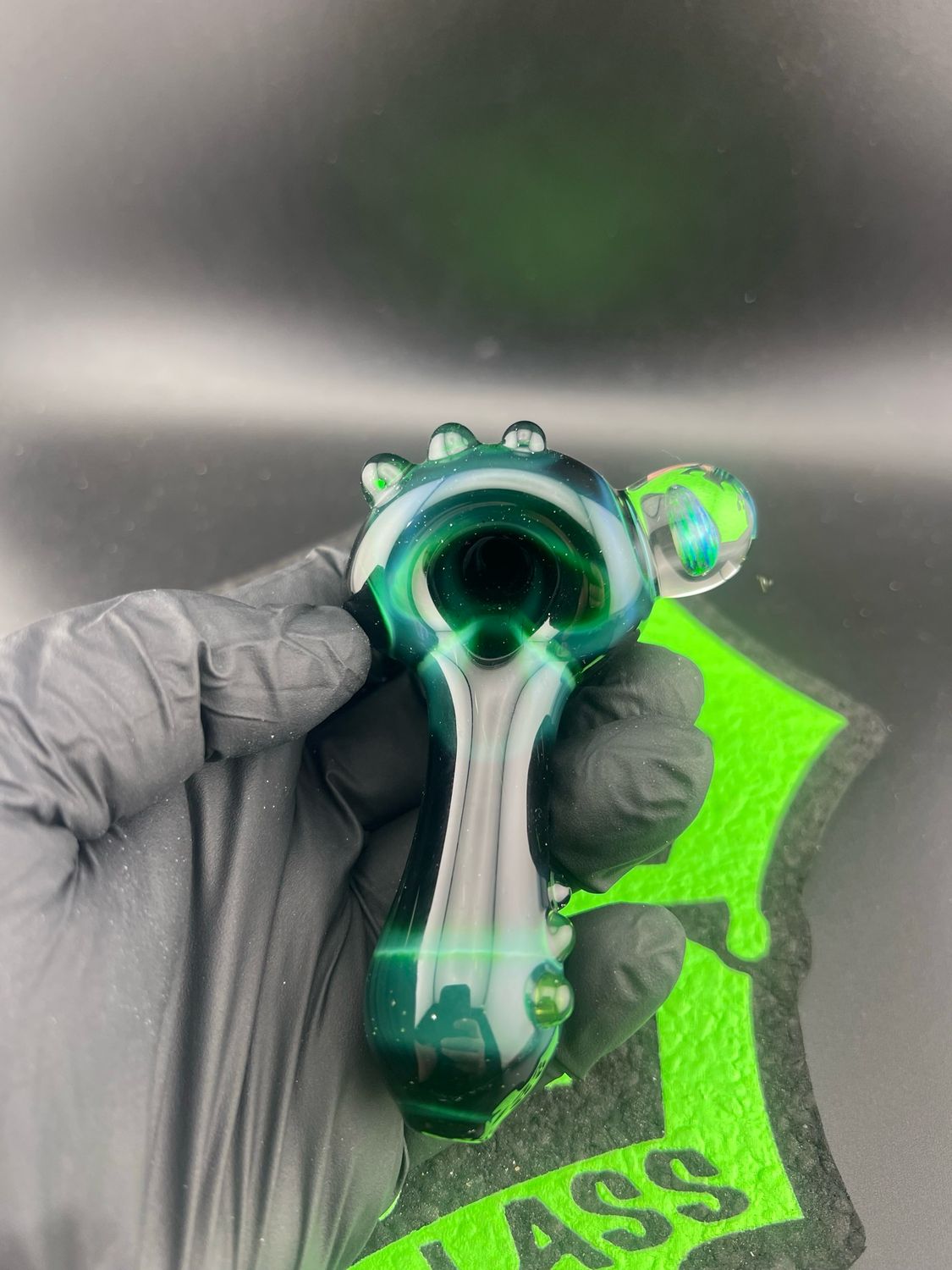 Money Green Spoon With Banded Opal Accent