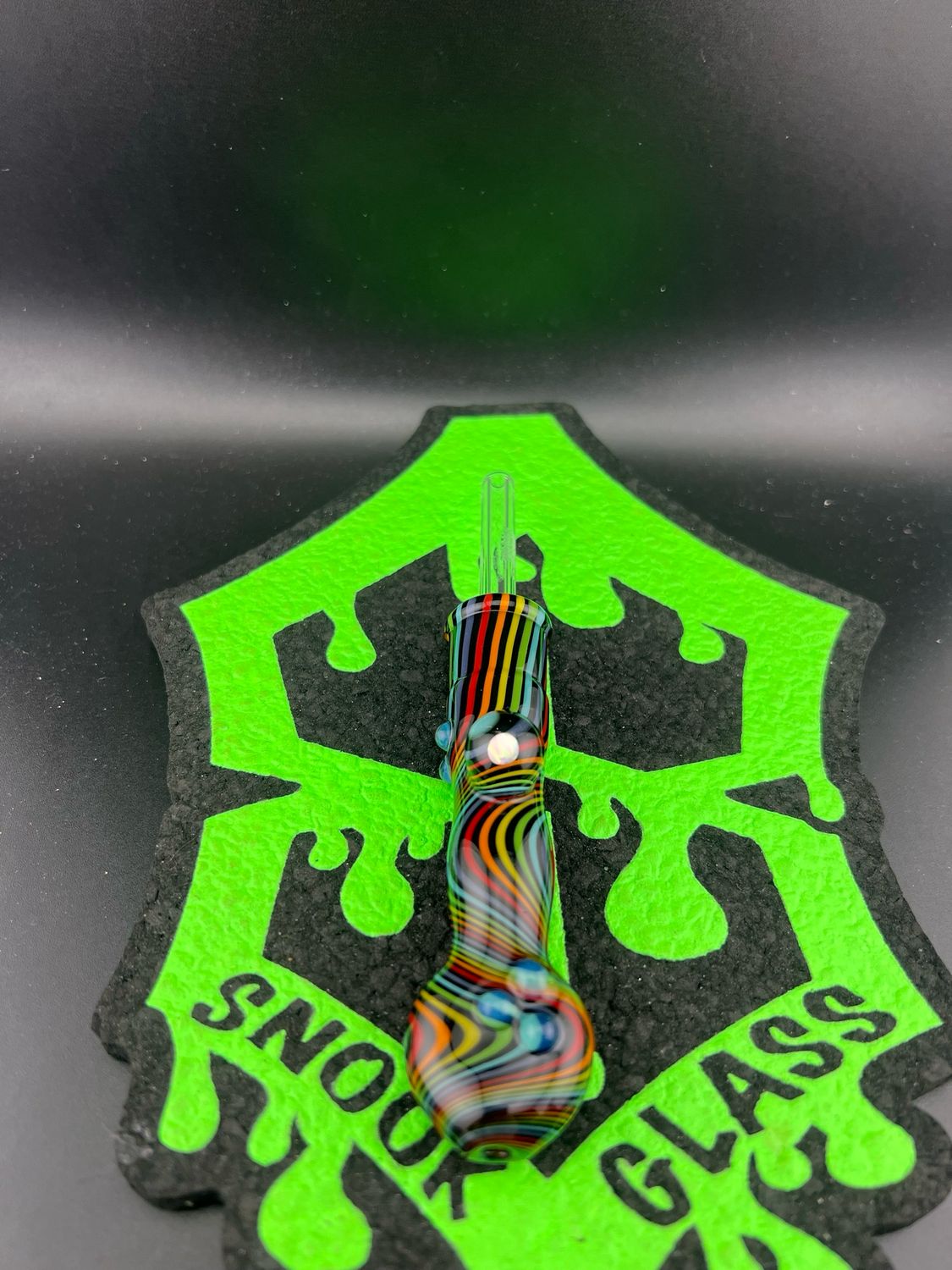 Rainbow Nectar Collector With Floating Opal( Includes 10mm Nastee X Snook Quartz Tip.