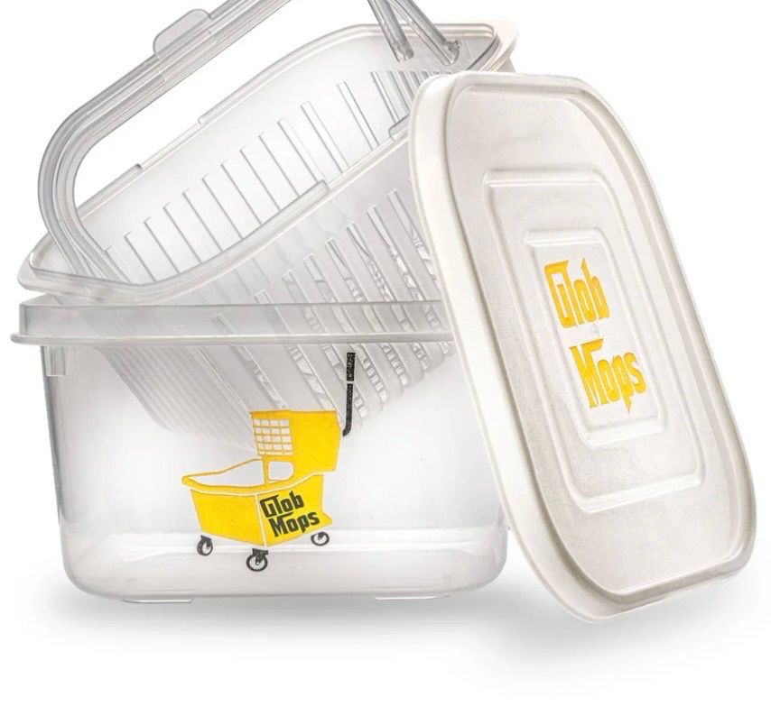 Square Mop Bucket. Leak proof. Handle on basket so you arent getting Iso on your fingers. Perfect for on the go. Also Great For Soaking E-rig Chambers.