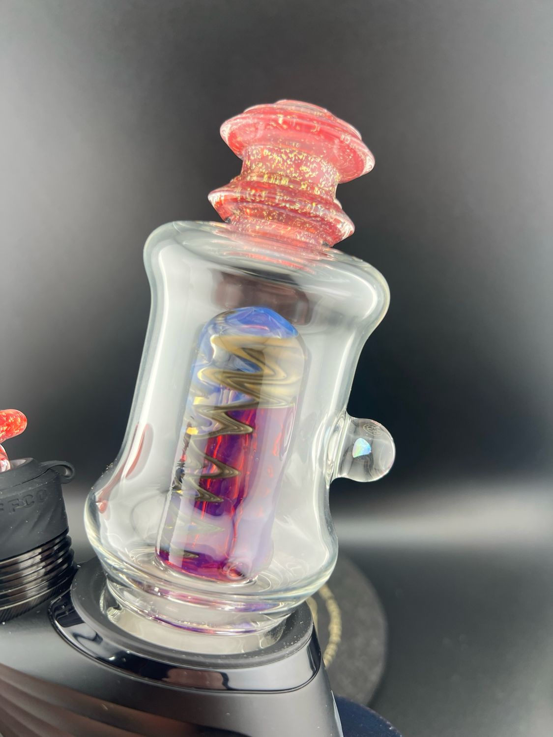 Snook Glass X Moonboot710 Puffco Attachment With Matching Joystick Cap.