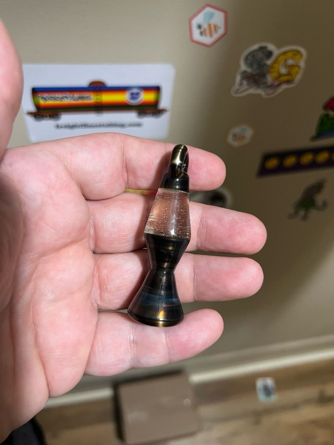 Summer Series Offering #27. Electrum/blu V Lava Lamp Pendant.