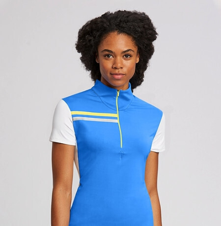 Annika Print Mix Cap-Sleeve Half-Zip