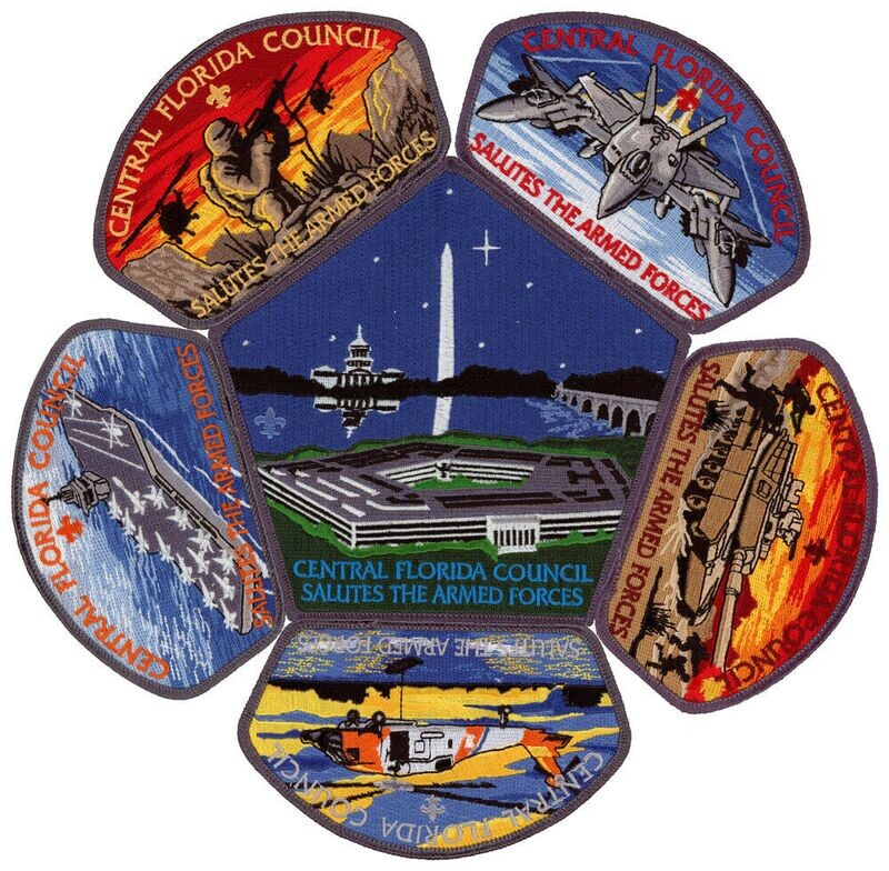 Central Florida Council Military Salutes Armed Forces CSP Patch Set