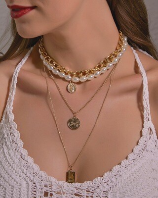 Multi-layer Pearl Necklace Chain