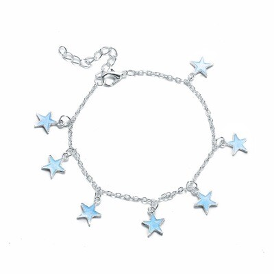 Silver Star Pendant Ankle Chain