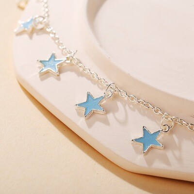 Silver Star Pendant Ankle Chain