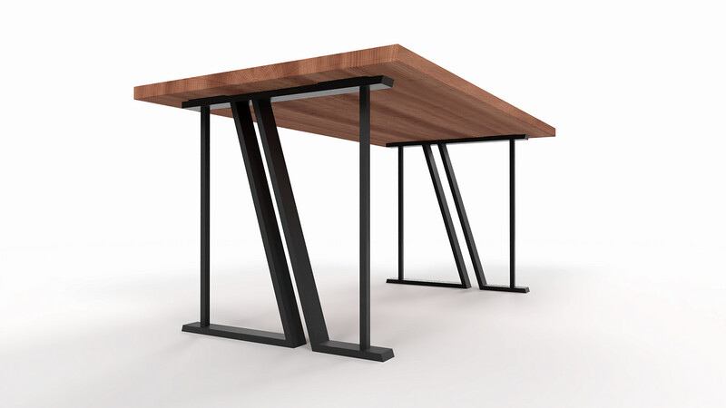 Trapezoidal Steel Table Legs, Metal Table base, Iron Table Legs, Industrial Table base, N178