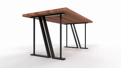 Trapezoidal Steel Table Legs, Metal Table base, Iron Table Legs, Industrial Table base, N178