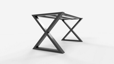 X-förmiger, robuster Metall-Tischsockel, stabiles und stilvolles Tischgestell, Tischsockel für Granit-Quarz-Glasplatte, F11