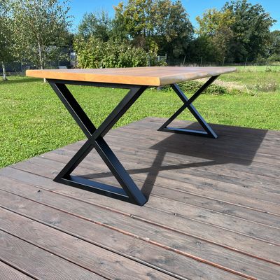 X shape Heavy Duty Metal Table Base, Sturdy and Stylish Table Frame, Table Base for Granite Quartz Glass Top, F11
