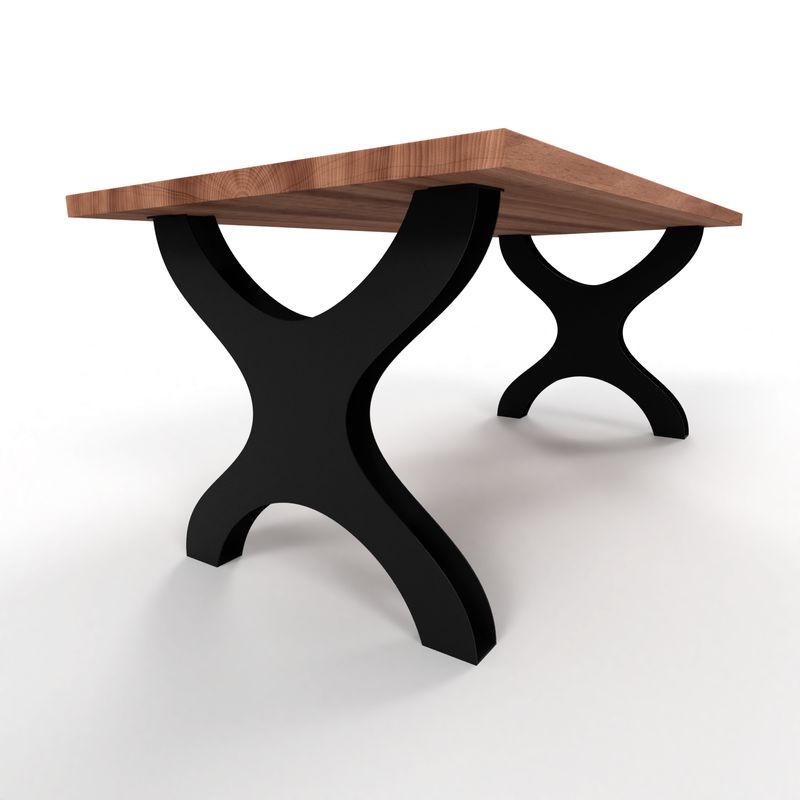 Designer Edition Metal Table Legs, X Shape Table Base, Loft-Style Table Legs, Artistic Table Base, N25