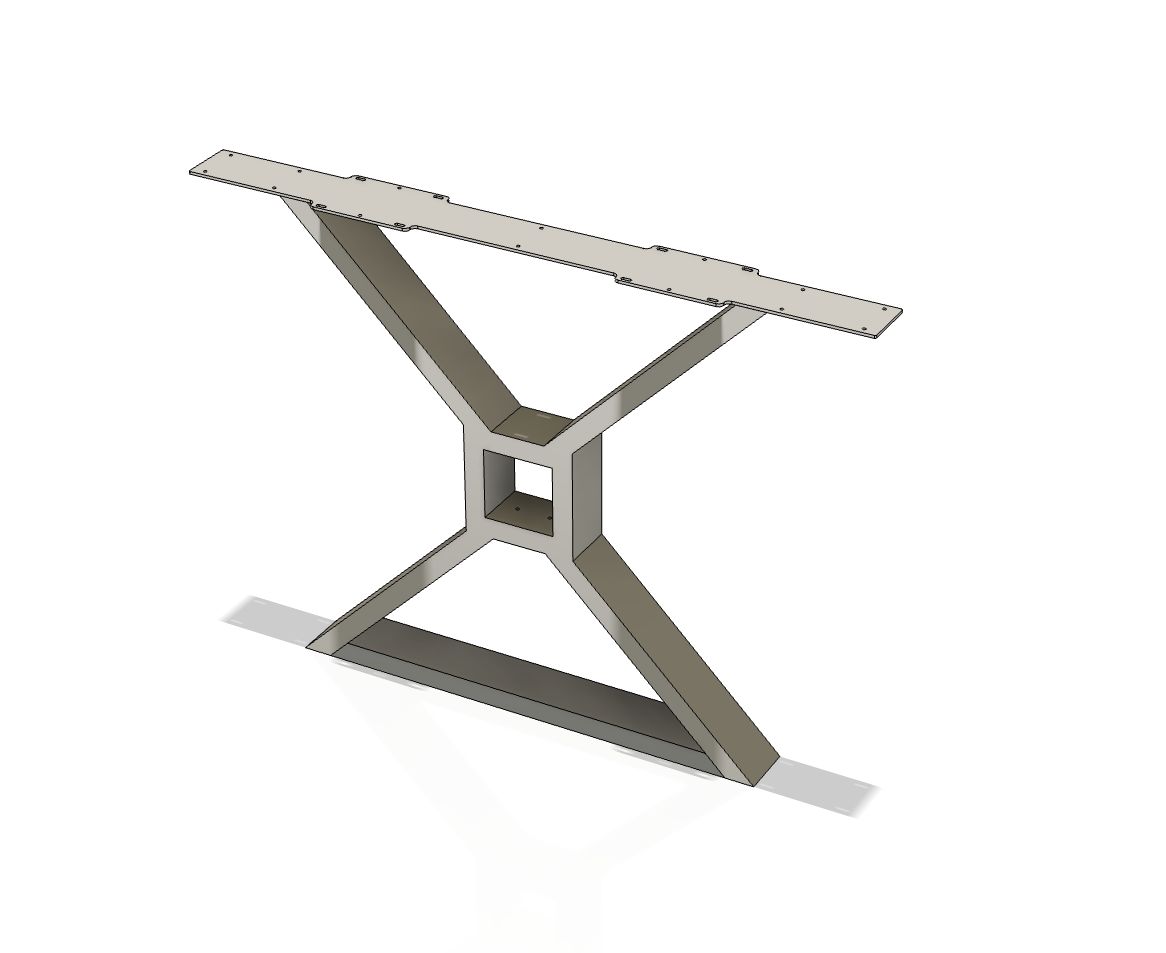 Farmhouse Table Legs | X-Beam Metal Table Legs | Heavy Duty Table Legs | N229 with custom 1000mm mounting plate