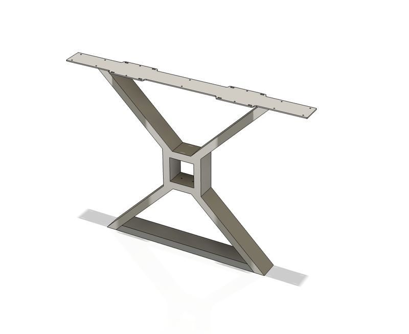 Farmhouse Table Legs | X-Beam Metal Table Legs | Heavy Duty Table Legs | N229 with custom 1000mm mounting plate