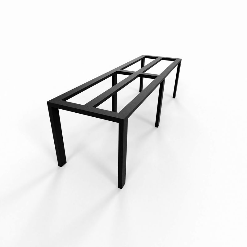 Long Metal Table Base: Heavy Duty, Supports Granite, Wood, Composite Tops, F4L