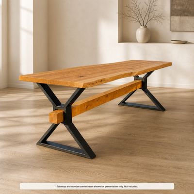 X-Shaped Steel Table Legs — Set of 2, N229