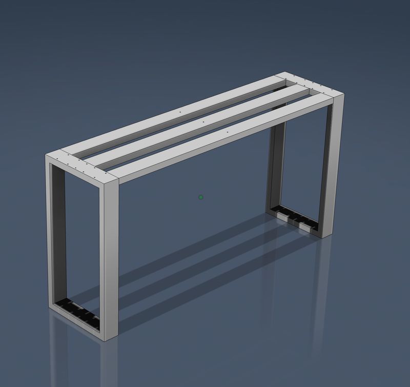 F1 Table Base, customized to H75 W38 L150 cm, Handmade Heavy Duty Table Frame