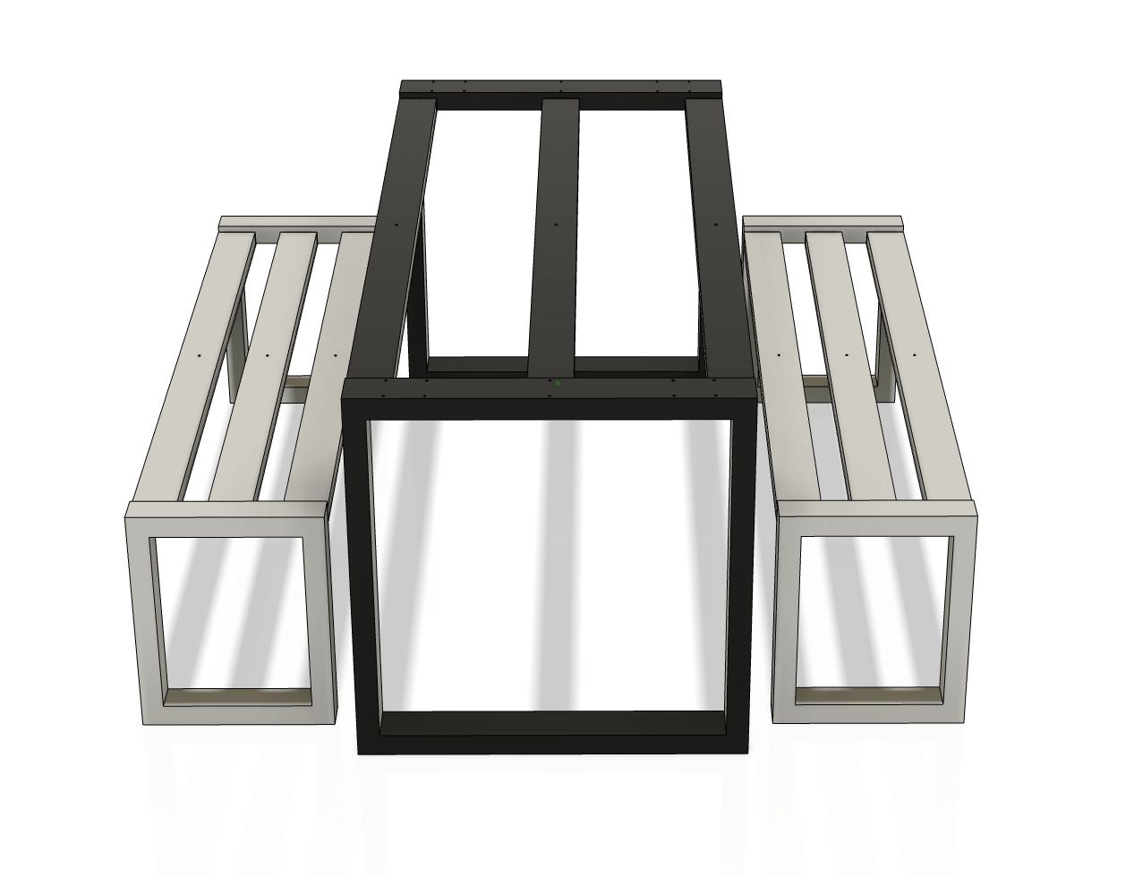 F1 Table base + 2X Bench frames customized, Anthracite RAL 7016