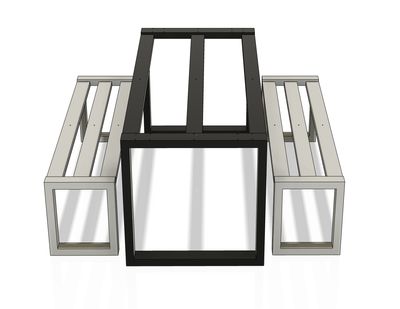 F1 Table base + 2X Bench frames customized, Anthracite RAL 7016