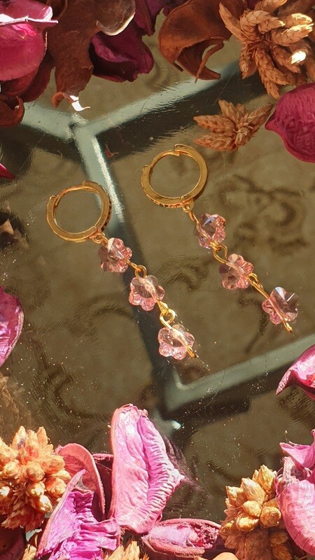 Orecchini pendenti fiori swarovski