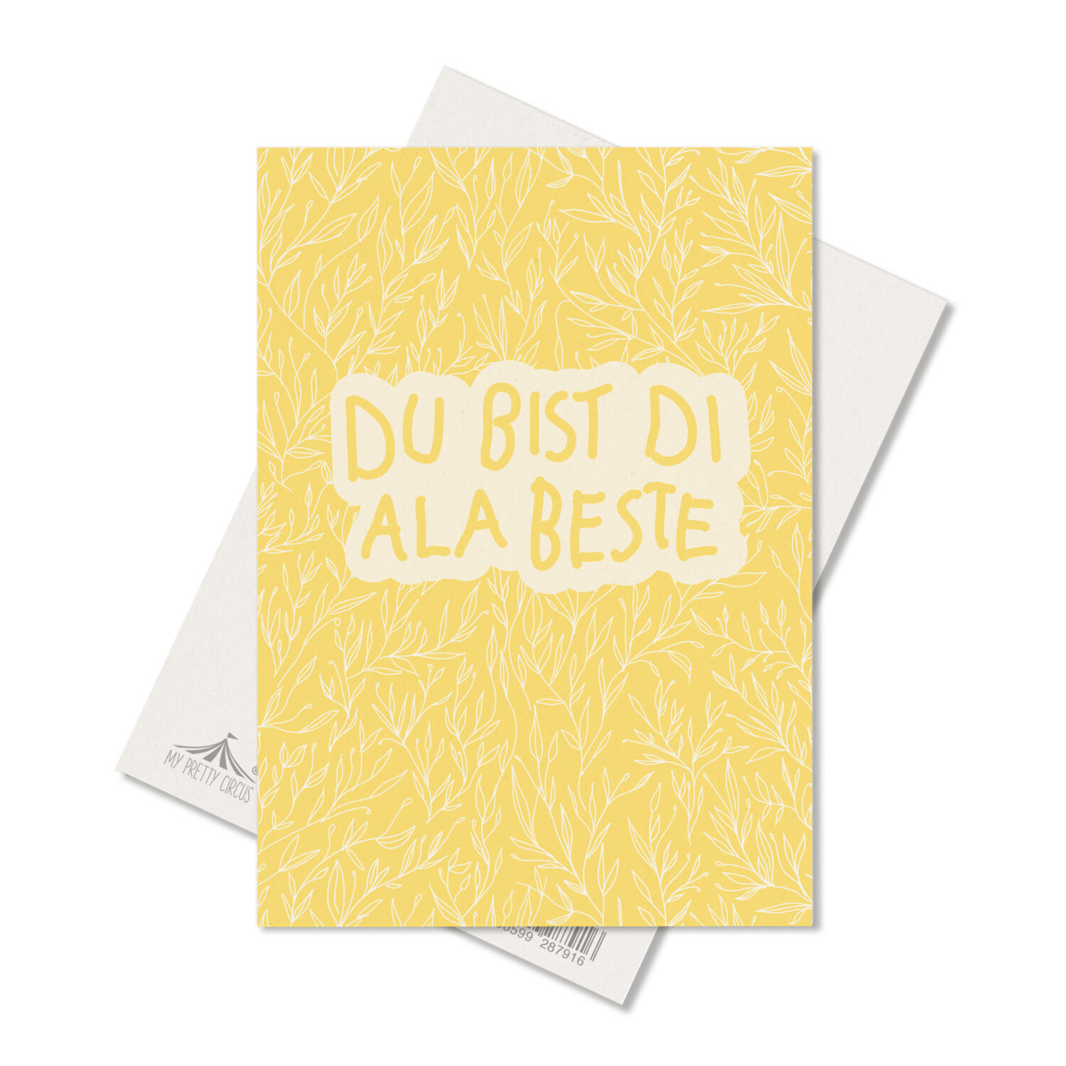 Postkarte "DU BIST DI ALA BESTE" Gelb