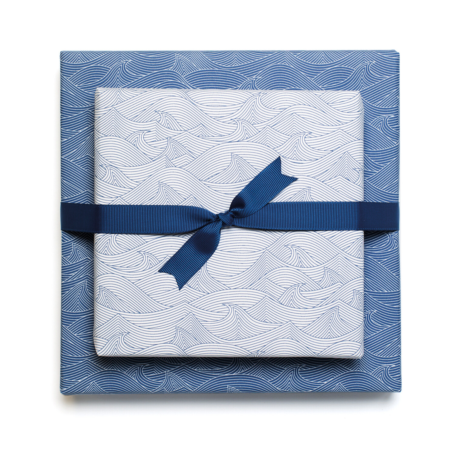 Geschenkpapier "Wellen" Weiß und Blau