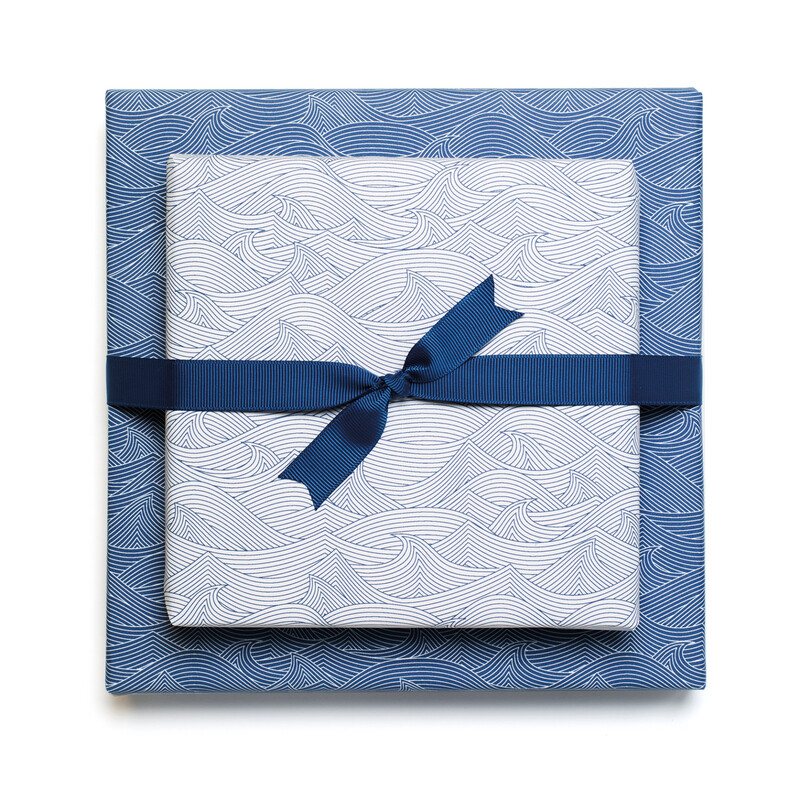 Geschenkpapier Geschenkpapier "Wellen" Weiß und Blau
